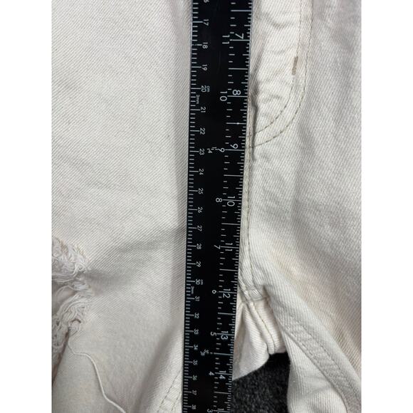 BDG by Urban Outfitters Wide Leg Baggy Jean Womens 28 Ivory High-Rise Distressed - Picture 10 of 11